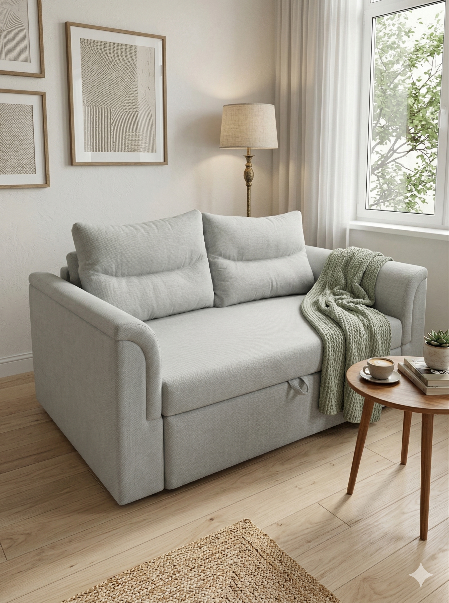 كنبة سرير جوي دائريه (كنبة حديد متعددة الاستخدامات – كنبة وسرير)